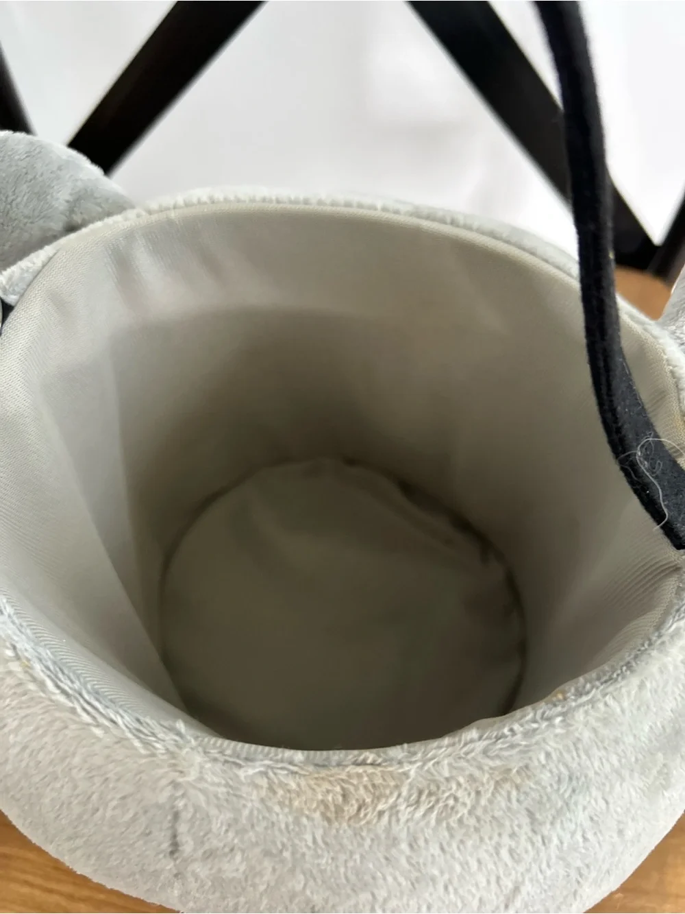 Gray Plush Animal Tote Bucket w Handle Great Wolf Lodge trick or treat or toys